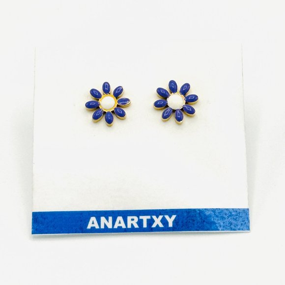 3293 JEWELRY EARRINGS 925 SILVER AND ENAMEL SPANISH DESIGNER JEWELRY - Picture 1 of 7